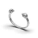 PULSERA ABIERTA CON DOS CALAVERAS