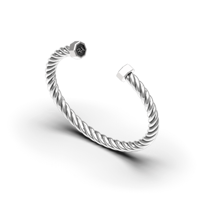 PULSERA DISEÑO CORDÓN CON TERMINALES OCTOGONALES