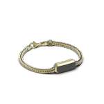 PULSERA CON GEMAS CENTRAL ACABADA EN ORO 18K