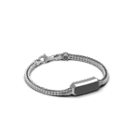 PULSERA DE PLATA CON GEMA CENTRAL
