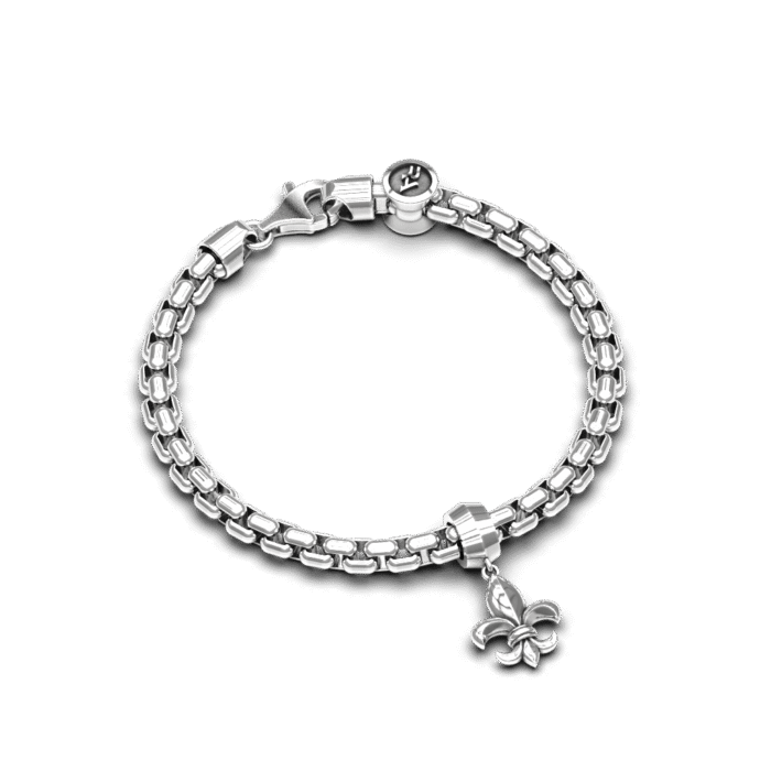 PULSERA DE ESLABONES CON FLOR DE LIS